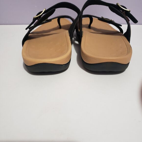 My Soft Sz 10 Brown Sandals Faux Leather Slip On Women's - Picture 6 of 9